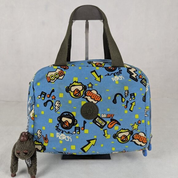 Kipling Miyo Blue Lunch Bag Monkey Rock - Pre-Owned - Authentic - Buy It Now - Picture 1 of 15